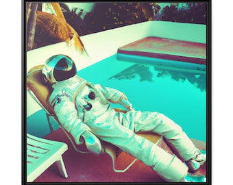 Astronaut Wall Art , AI generated Art, Canvas Wall Art, Astronaut in Tropical Land, Contemporary Art Canvas, Contemporary Wall Art