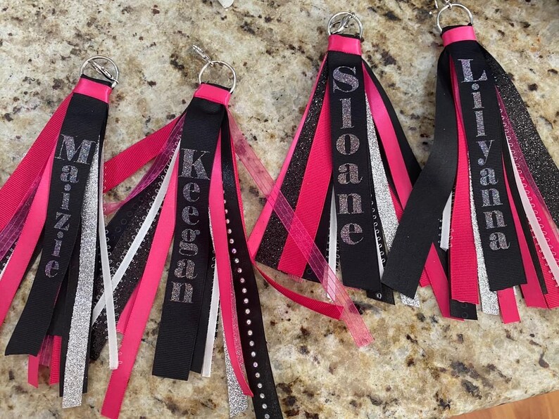 Cheerleading Ribbon Keychains Ribbon Keychain for Dance or Cheer! Show Your Team Spirit!! Custom ...