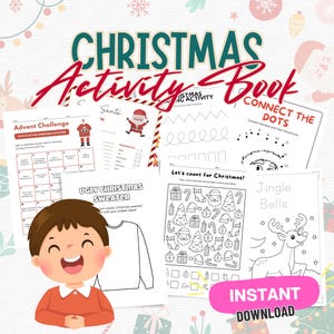 Christmas Activity Book for Kids - Fun Holiday Puzzles, Matching Games, and More! Perfect Printable for Pre-K, Kindergarten, and Homeschool