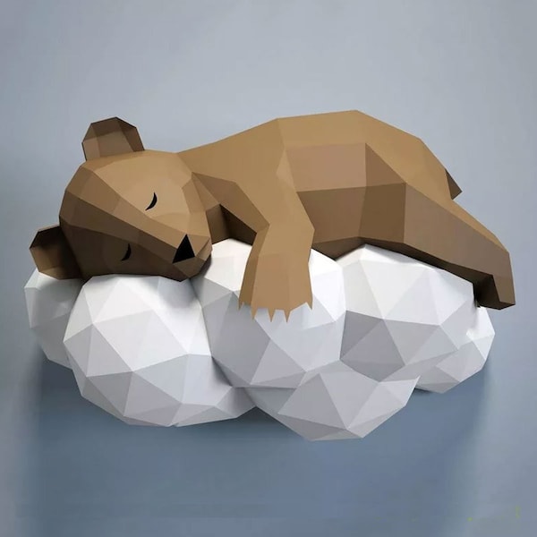 Ourson Origami 3D Adorable Ours Endormi Kit Complet