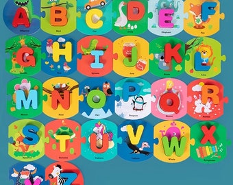 Alphabet Learning Puzzle, Preschool Learning Puzzle, ABC Learning, The Alphabet Toys, Montessori Toys