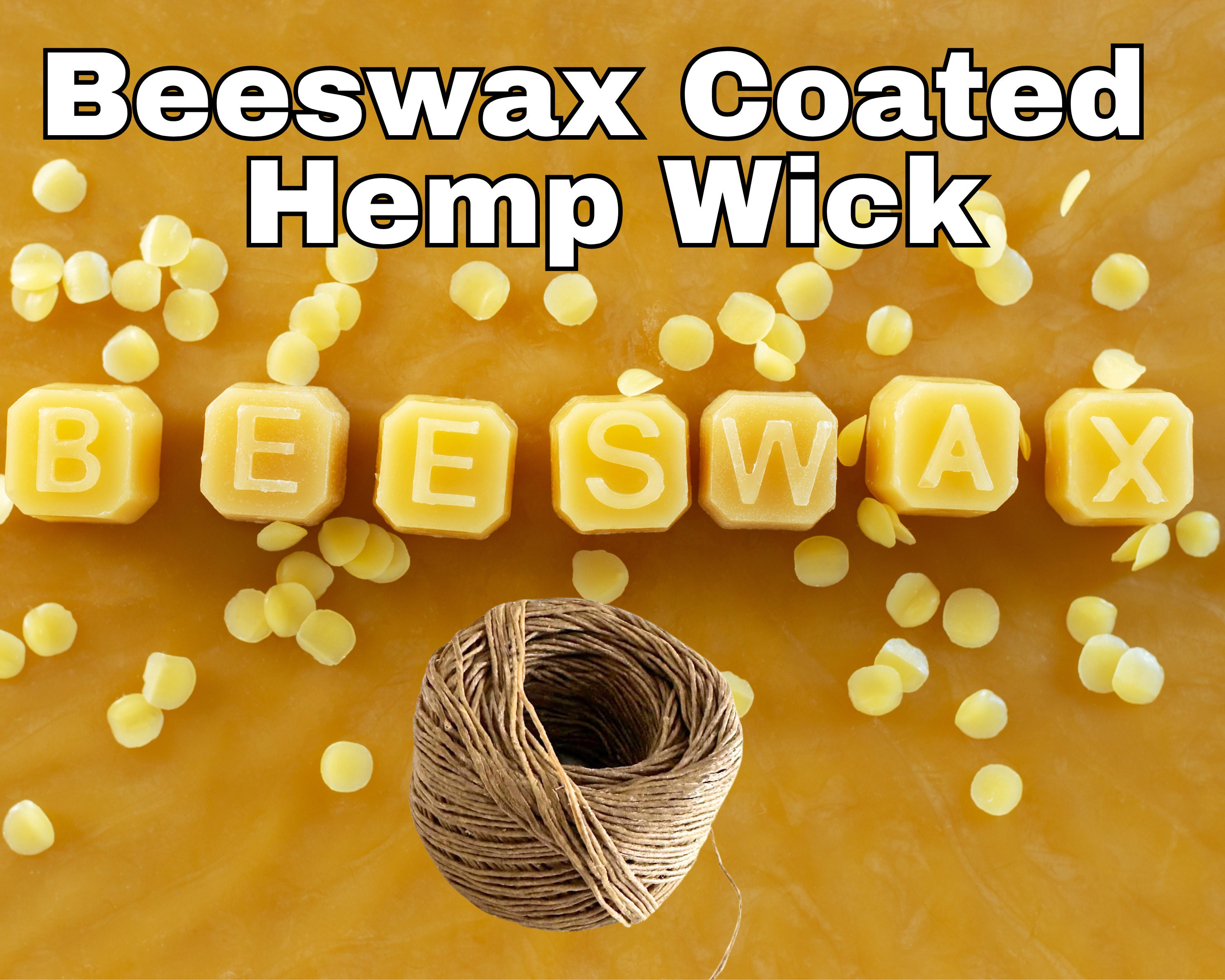 2mm Organic Hemp Candle Wick (Beeswax Coated) + Wick Sustainer Tabs – 23  Bees