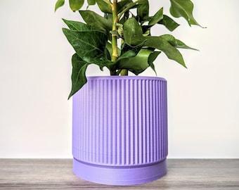 Lavender plants design ceramic pot w/ a saucer, purple garden