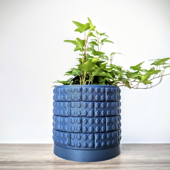 Dark Blue Navy Pot, Brick Planter With Drain Tray, Made From an  Eco-friendly Plant Based Plastic - Etsy