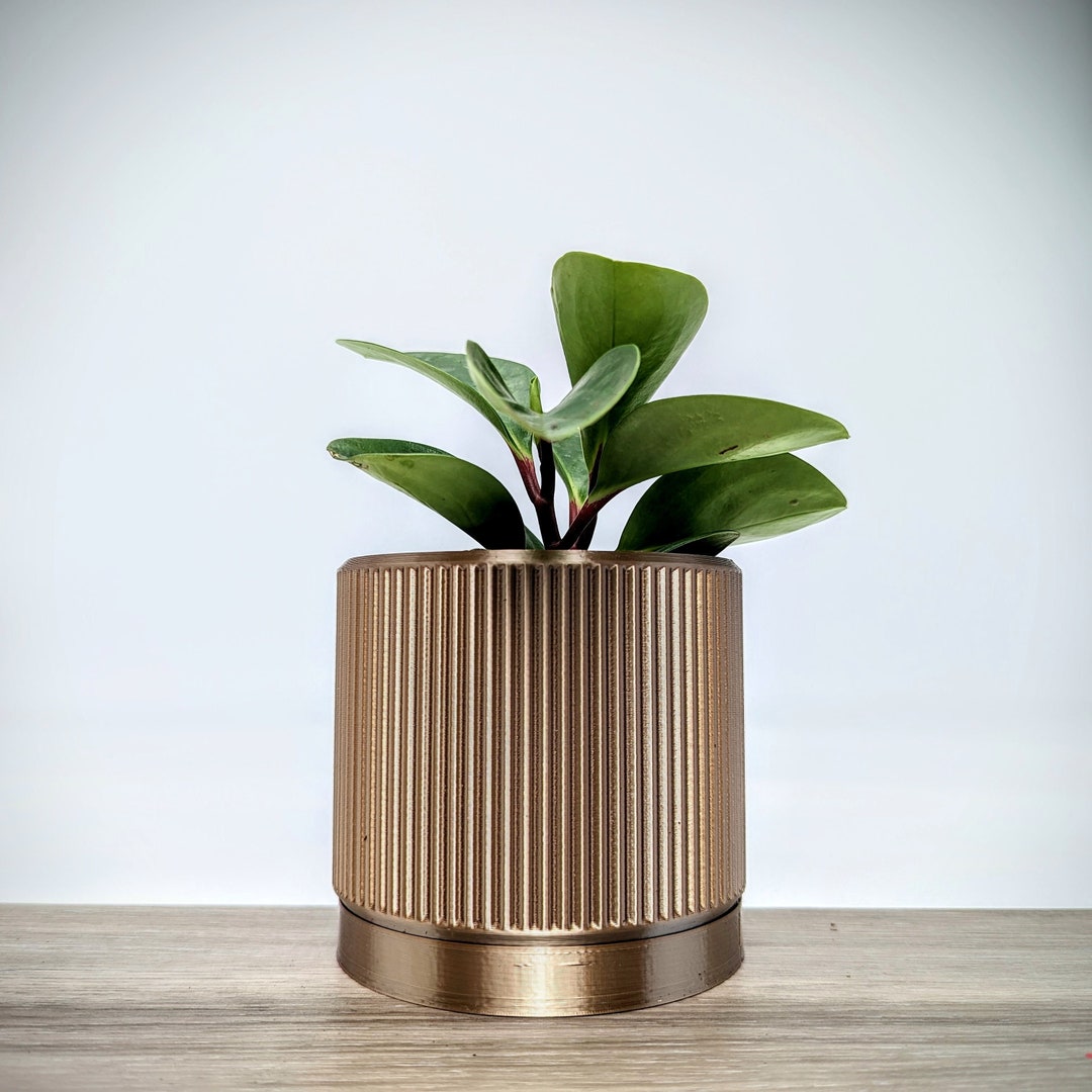Bronze Chocolate Gold Pot Fin Planter With Drainage Etsy