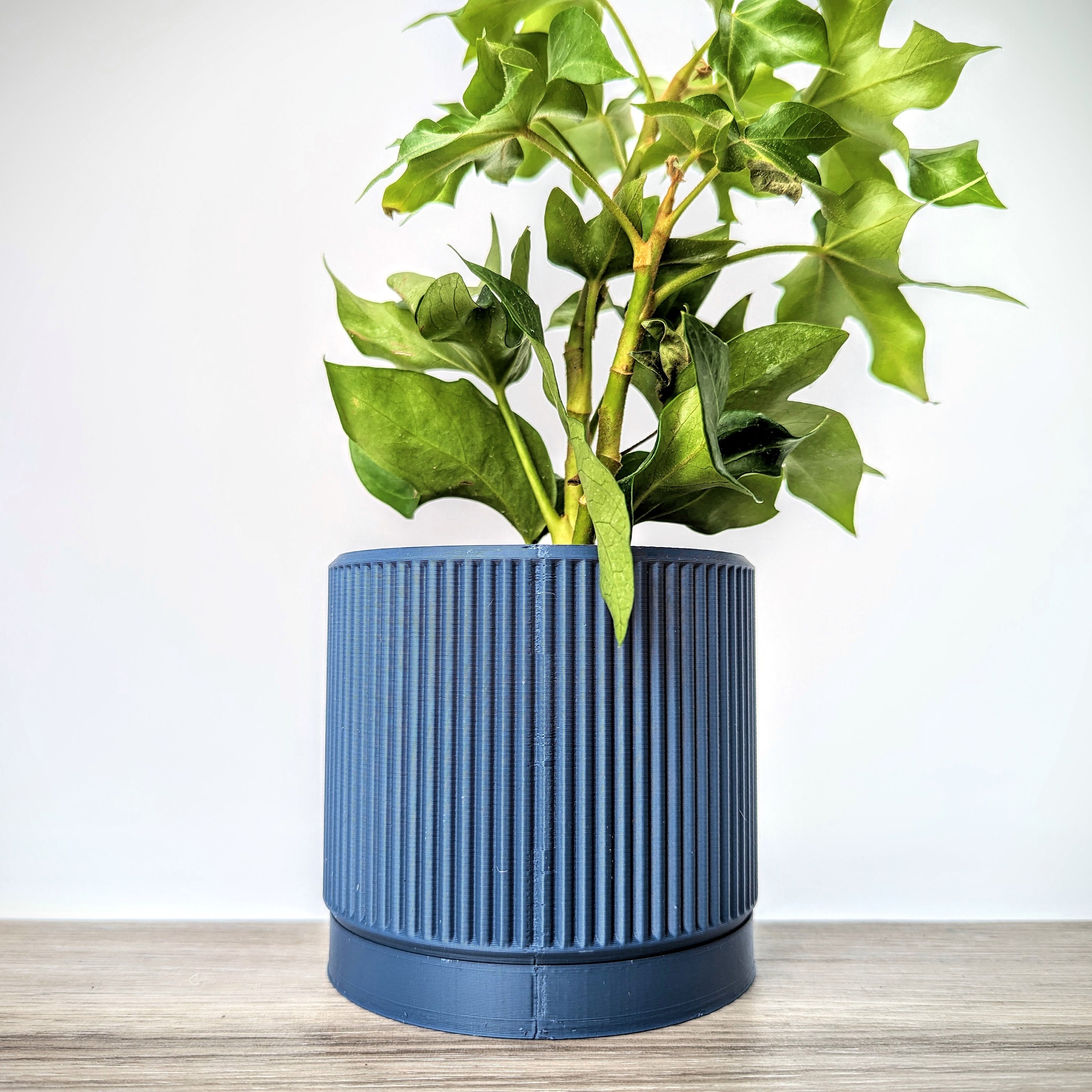 Dark Blue Navy Planter Fin Pot With Drain Tray Office Decor Etsy