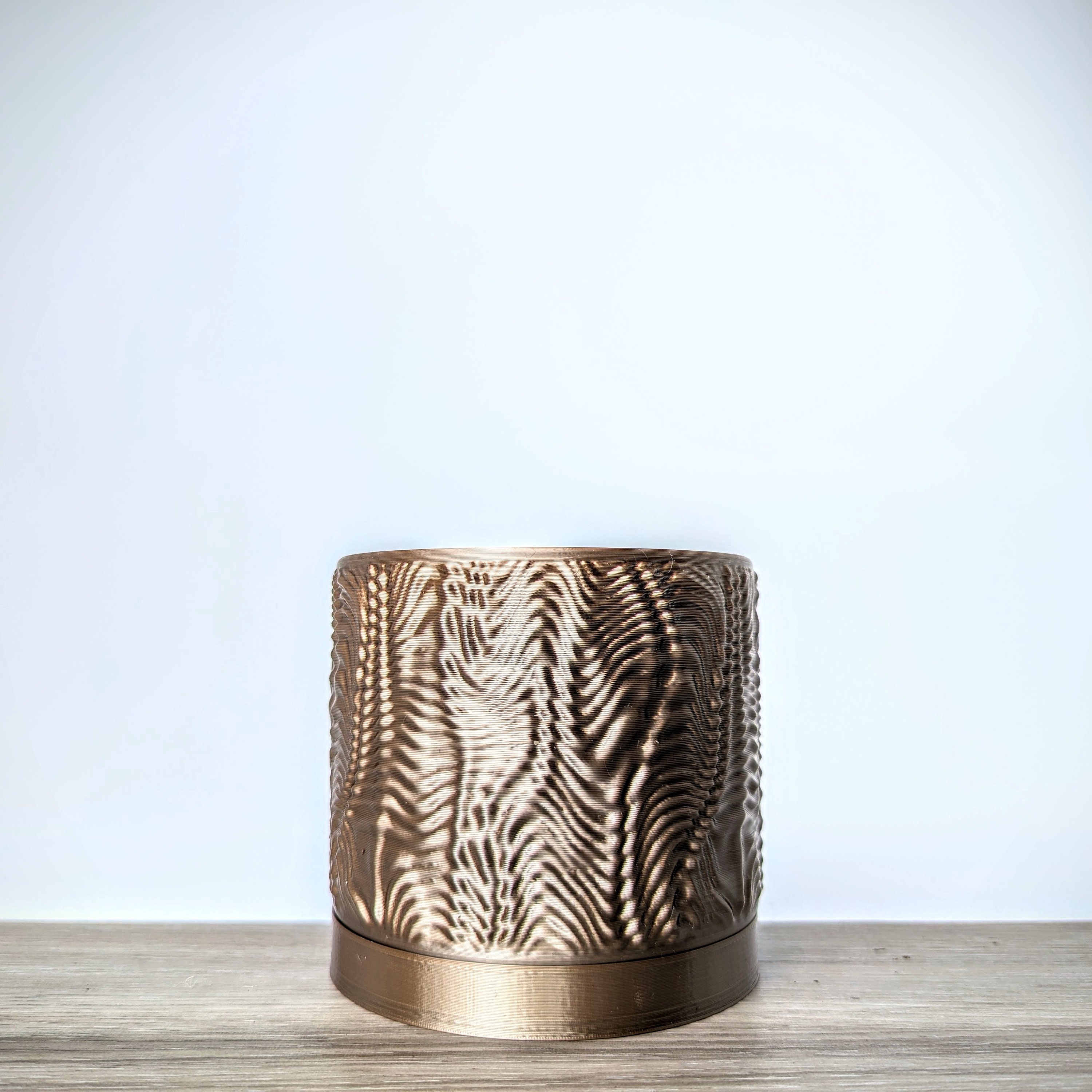 Bronze Chocolate Gold Pot Ripple Planter With Drain Tray Etsy