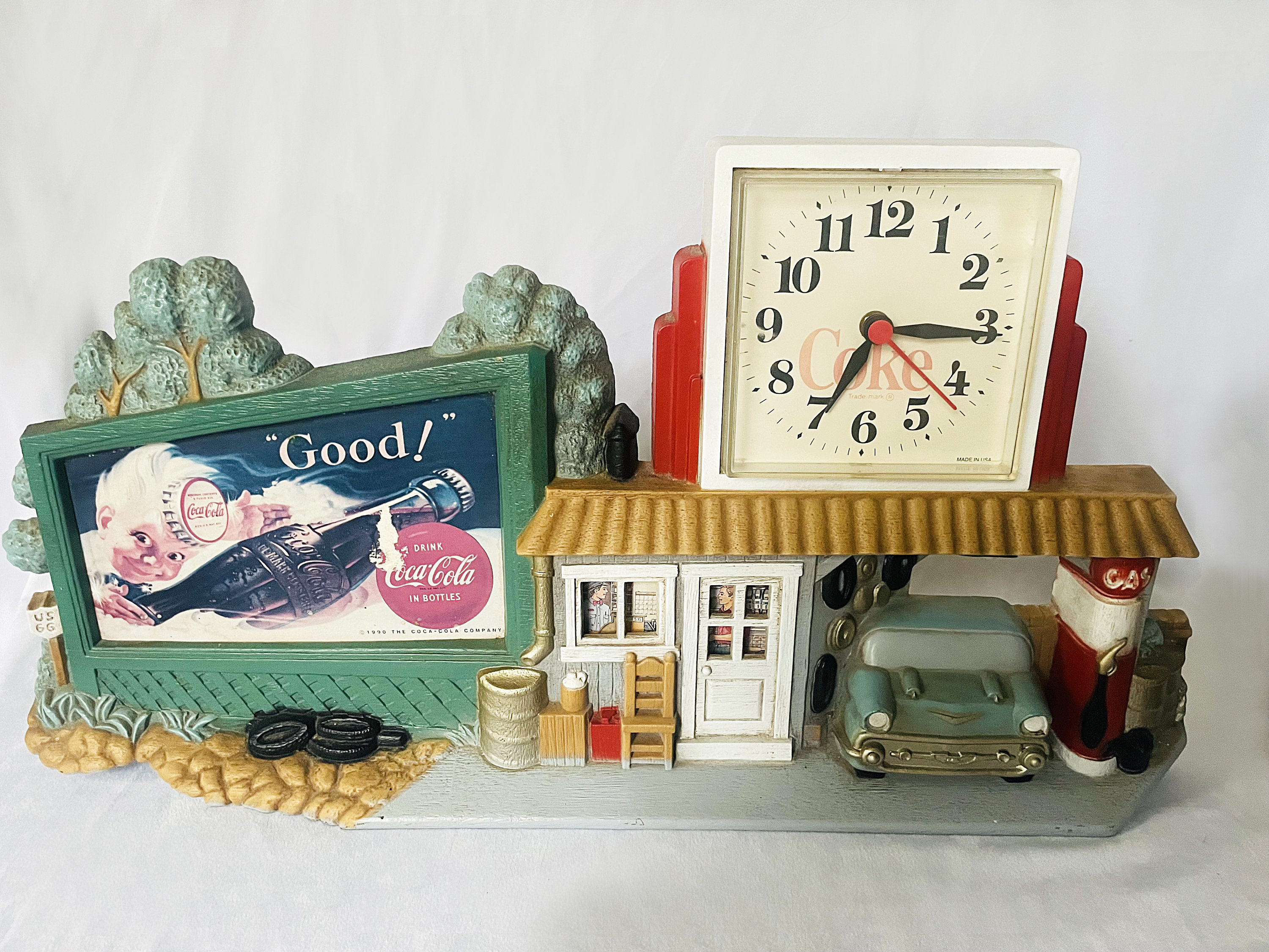 Vintage Coke Gas Station Clock Works Etsy