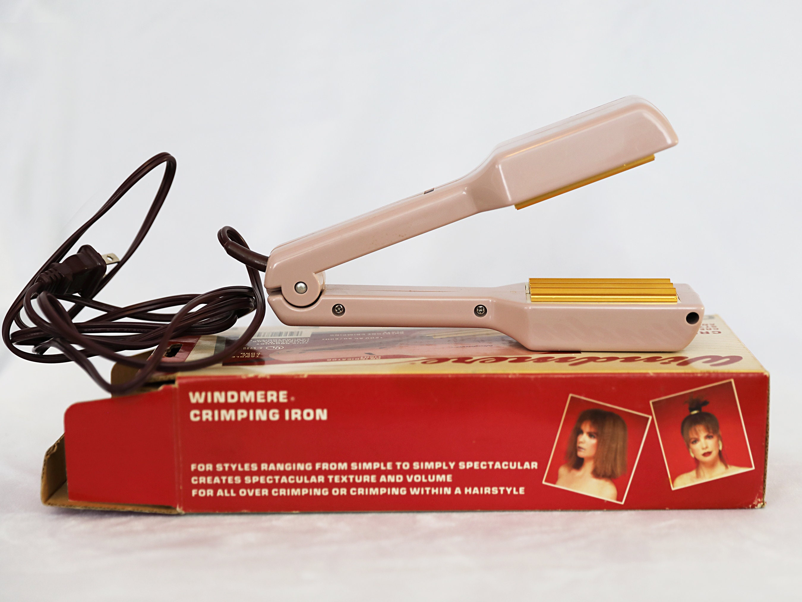 Classic 1980's Hair Crimping Iron Pink Windmere Vintage Etsy