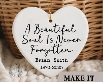 Adorno de corazón conmemorativo personalizado, recuerdo