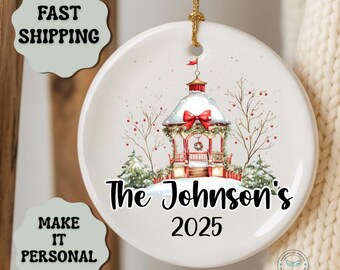 Personalized Family Ceramic Christmas Ornament - Double-Sided Print