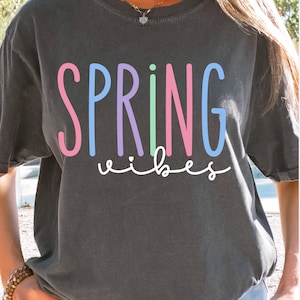 Spring Vibes Shirt, Spring Break Shirt,Teacher Spring tee Hello Spring Shirt, Easter Shirt, Season Shirt, Floral Shirt, Hello Spring T-Shirt
