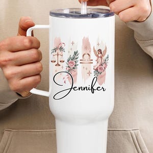 Custom Zodiac Paint stroke 40oz tumbler, Personalized Coffee Cup, 40oz Tumbler, Gift for Her, star sign mug, Custom Drinkware, Birthday Gift