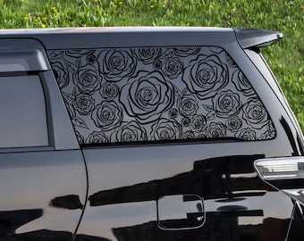 Rose Patterned Third Window Decal- DIY window pattern- Universal Fit- premium outdoor decal- For Cars, SUVs, and Trucks