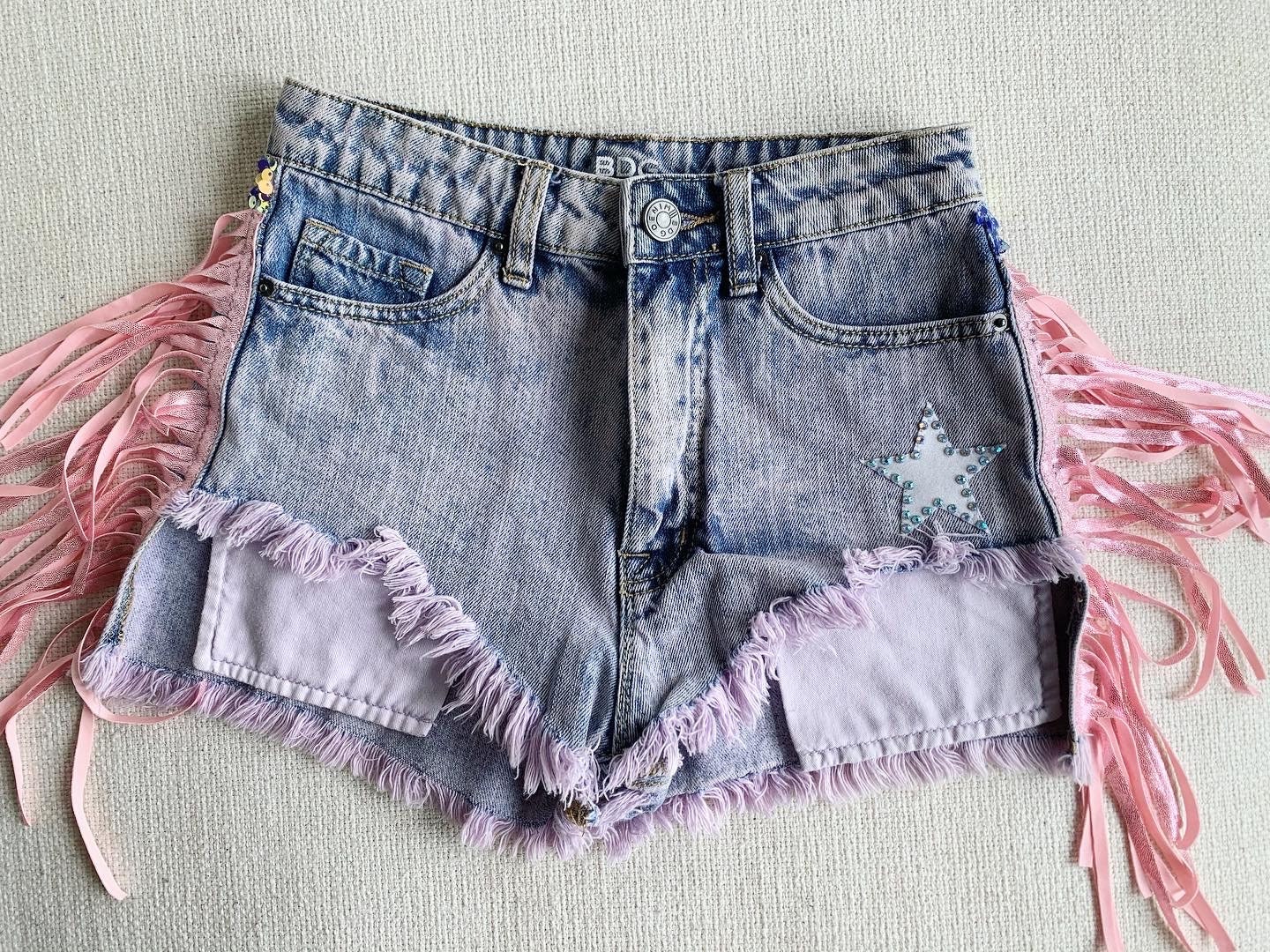 Bling denim shorts best sale