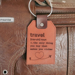 Leather Luggage Tag | Personalized Leather Gift for Him | Luggage | Travel Gift | Backpack Tag | Gift for Traveler
