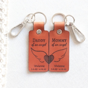 Remembrance Keychain Set | Infant Child Loss | Memorial Keyring | Personalized Infant Loss Gift | Mommy Daddy of an angel | Born Sleeping |