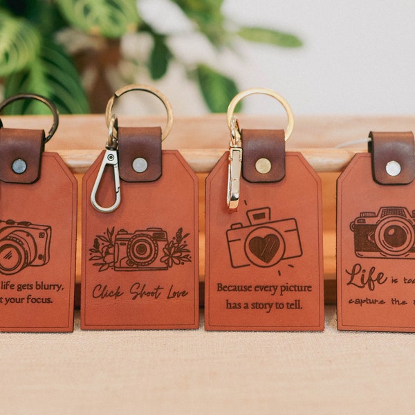 Photographer Luggage Tag | Leather Luggage Tag | Personalized Leather Gift | Camera Bag Tag | Photography | Photographer Gift