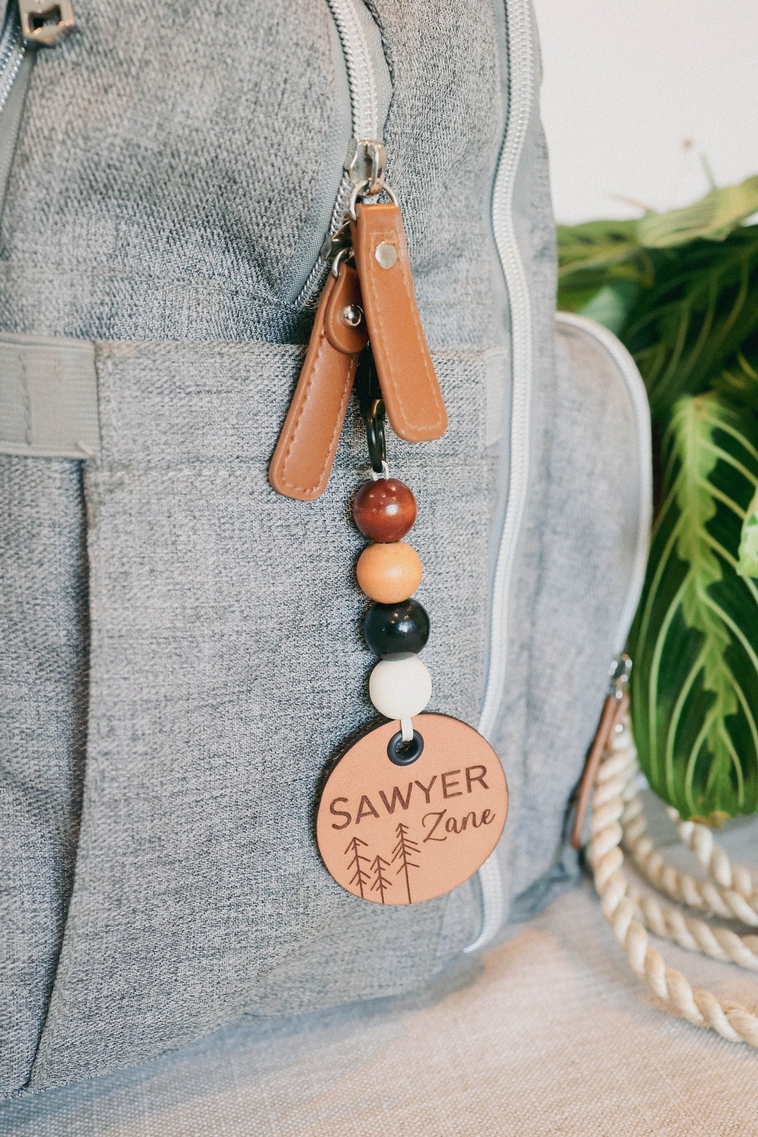 Leather Diaper Bag Tag Custom Baby Gift Baby Shower Newborn Leather Bag