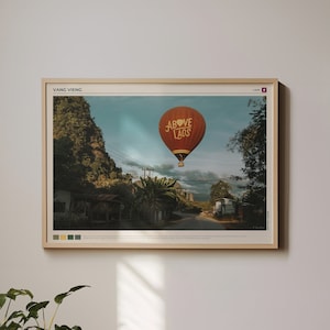 Hot Air Ballon, Vang Vieng - Laos - Wall Decor Print - Photography Unique Printed Poster for Interior Decor