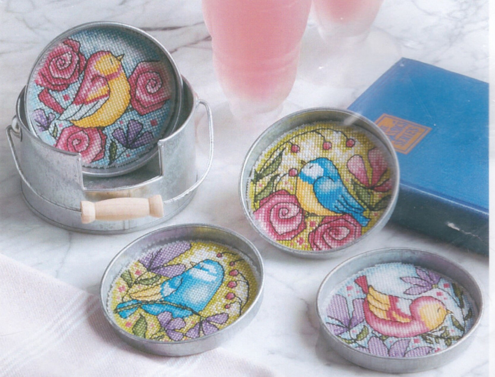 Cross Stitch Coaster Kits Spring or Fall Etsy