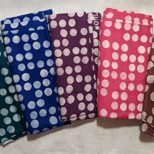 Handmade Batik Fabric - Large Polka Dots