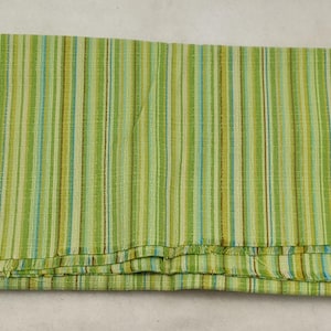 Green striped upholstery/drapery fabric