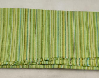 Green striped upholstery/drapery fabric