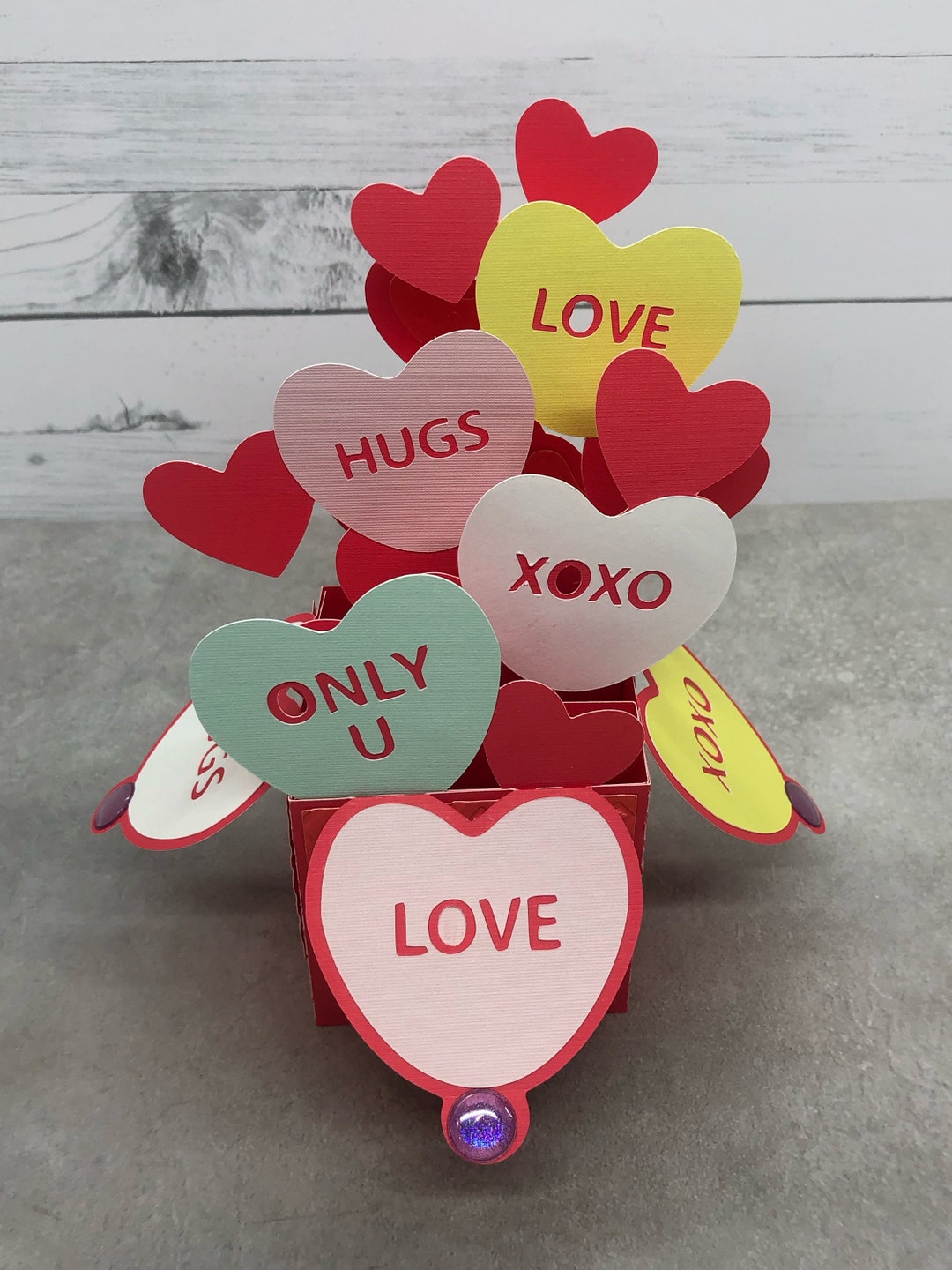 3D Card Valentines Candy Hearts Etsy