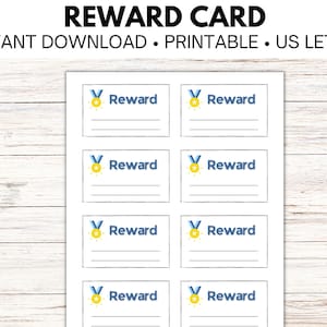 リワード クーポン カード | リワード チケット | お子様向けの印刷可能なリワード クーポン | デジタル ダウンロード