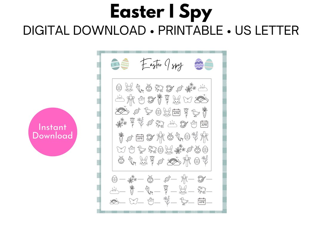 Easter I Spy Game | Easter Printable Game for Kids & Adults | Spring ...