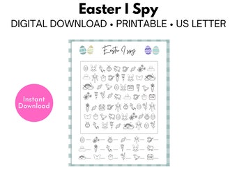 Easter I Spy Game | Easter Printable Game for Kids & Adults | Spring Fun Party Game | Printable l Easter Sunday l PDF Active