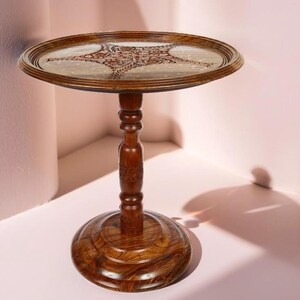 Handcrafted Rosewood Foldable Table – Antique Style Wooden Decor