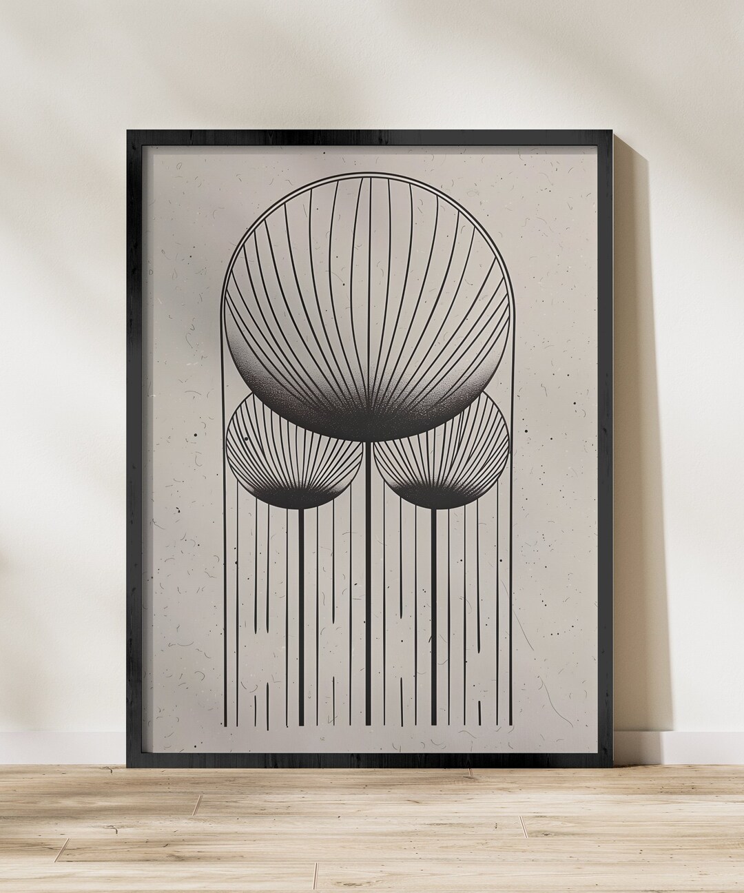 Modern Abstract Art Print, Black and White Digital Poster, Minimalist ...