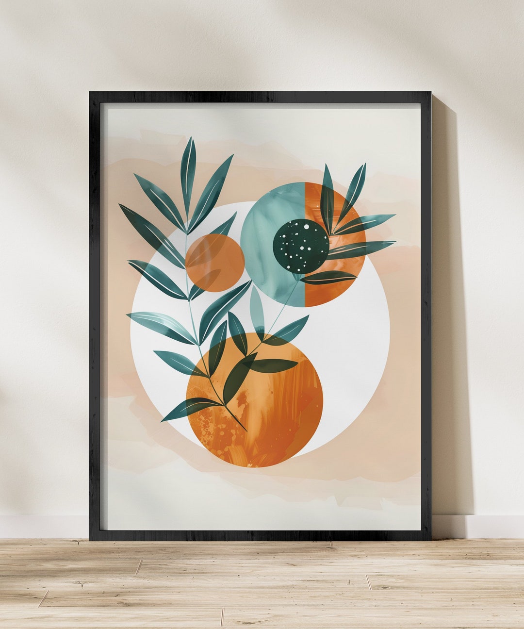 Abstract Botanical Art Print, Modern Plant Illustration, Green and ...