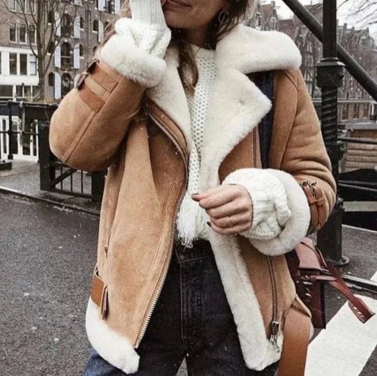 Fur aviator jacket clearance womens