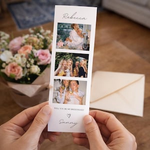 Bridesmaid Proposal Photo Strip - Photo Booth, Bridesmaid Proposal Card, Will You Be My Bridesmaid, Maid Of Honor Proposal Card Template