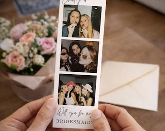Bridesmaid Proposal Photo Strip - Photo Booth, Bridesmaid Proposal Card, Will You Be My Bridesmaid, Maid Of Honor Proposal Card Template