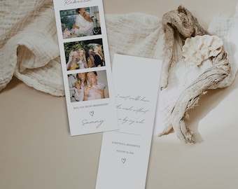 Bridesmaid Proposal Photo Strip - Photo Booth, Bridesmaid Proposal Card, Will You Be My Bridesmaid, Maid Of Honor Proposal Card Template