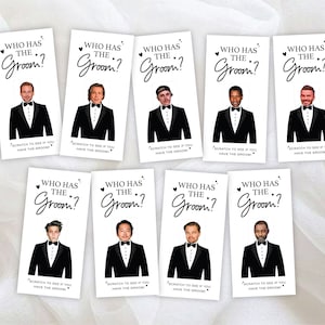 Qui a le marié ? Jeu - coeur dessiné à la main, jeu de douche nuptiale, à gratter, jeu de bachelorette, célébrité, douche nuptiale. Jeux de mariage