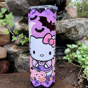 Kitty Halloween 20oz skinny stainless steel Tumbler