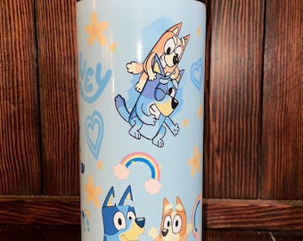Blue Dog Kids Water Bottle: Stainless Steel Tumbler, 15oz or 20oz