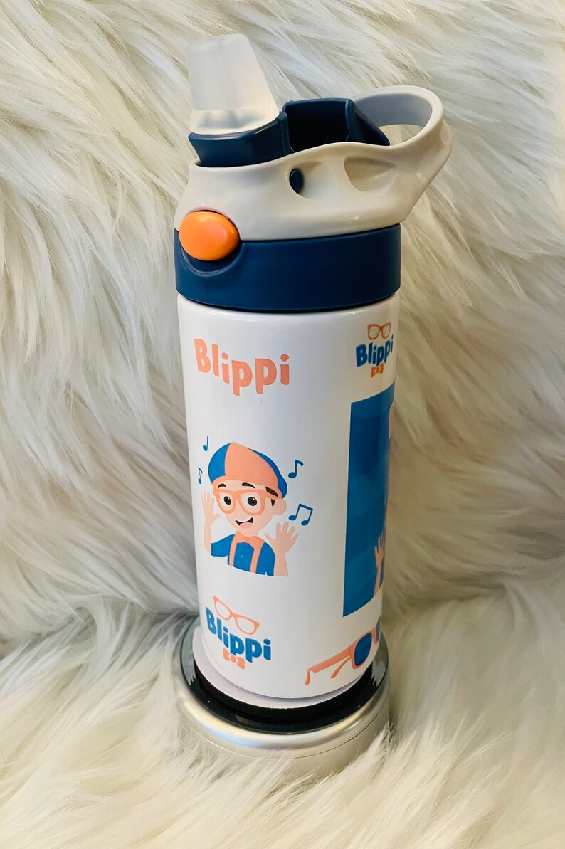 Blippi Kids 12oz Flip Top Lid Water Bottle Etsy