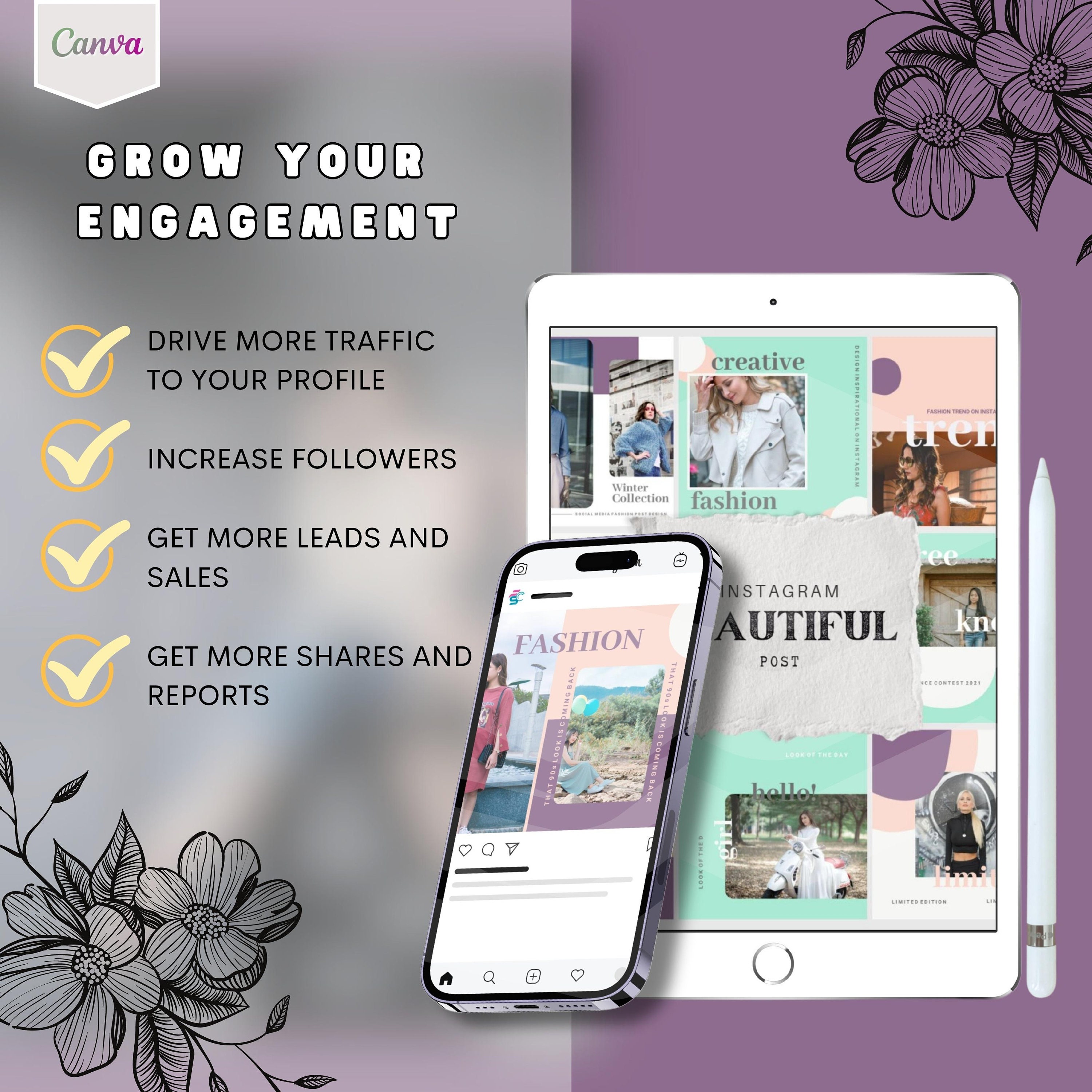 Ultimate 70 - Instagram Templates Kit Designed With Canva | Beige ...