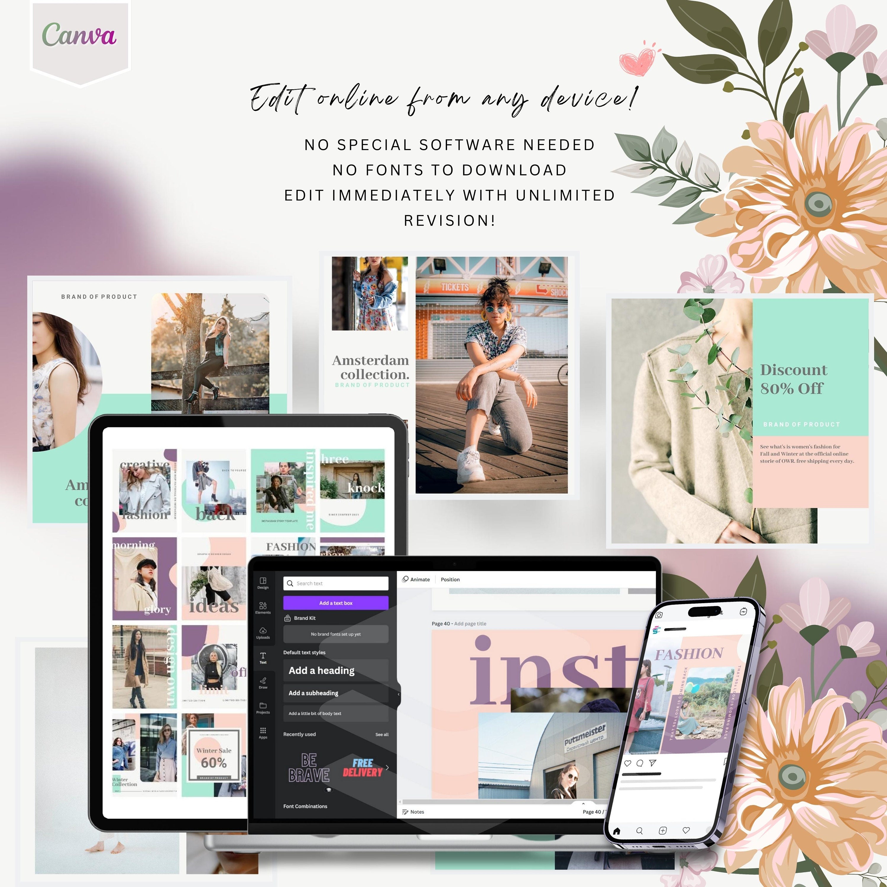 Ultimate 70 - Instagram Templates Kit Designed With Canva | Beige ...