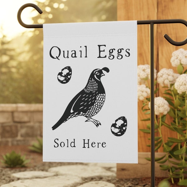 QUAIL EGGS Sold Here Banner, eggs for sale sign, local farmers market, hobby farm sale, quail hen eggs for sale