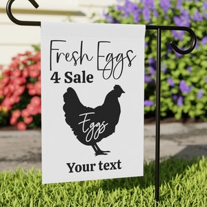 Customized FRESH EGGS 4 SALE Banner, eggs for sale sign, local farmers market sign, hobby farm sale, your phone number custom text