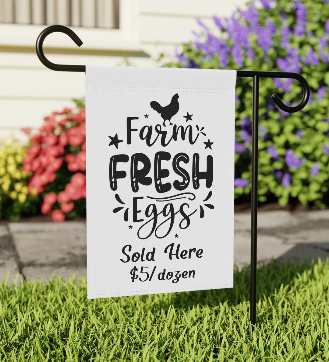 FARM FRESH EGGS Sold Here Banner, Eggs for Sale Sign, Local Farmers