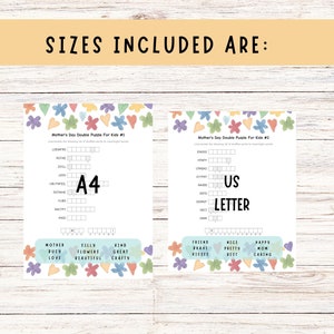 Mother's Day Double Puzzles for Kids, 3 Pgs, Word Scramble Combined ...