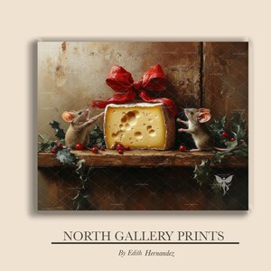 Christmas Printable Wall Art, Seasonal Wall Art Print, Cozy Xmas Painting, Holiday Decor, Christmas Digital Wall Art. Kitchen Wall Art Gift image 3